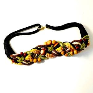 Vintage Rope Belt Gold Brown Green